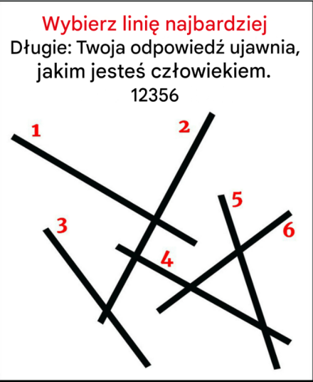Wybierz najdłuższą linię; Twoja odpowiedź ujawni, jakim typem człowieka jesteś.