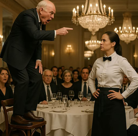 „Na kolana i natychmiast wyczyść mi buty!” krzyknął miliarder do kelnerki, ale jej odpowiedź pozostawiła go bez słowa…