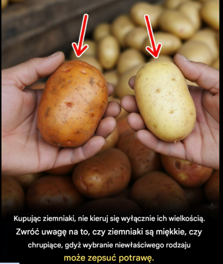 Kupując ziemniaki, nie kieruj się wyłącznie ich wielkością. Zwróć uwagę na to, czy ziemniaki są miękkie, czy chrupiące, gdyż wybranie niewłaściwego rodzaju może zepsuć potrawę.