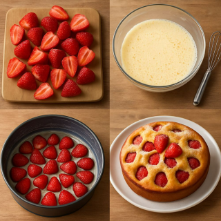 Miękkie ciasto truskawkowe