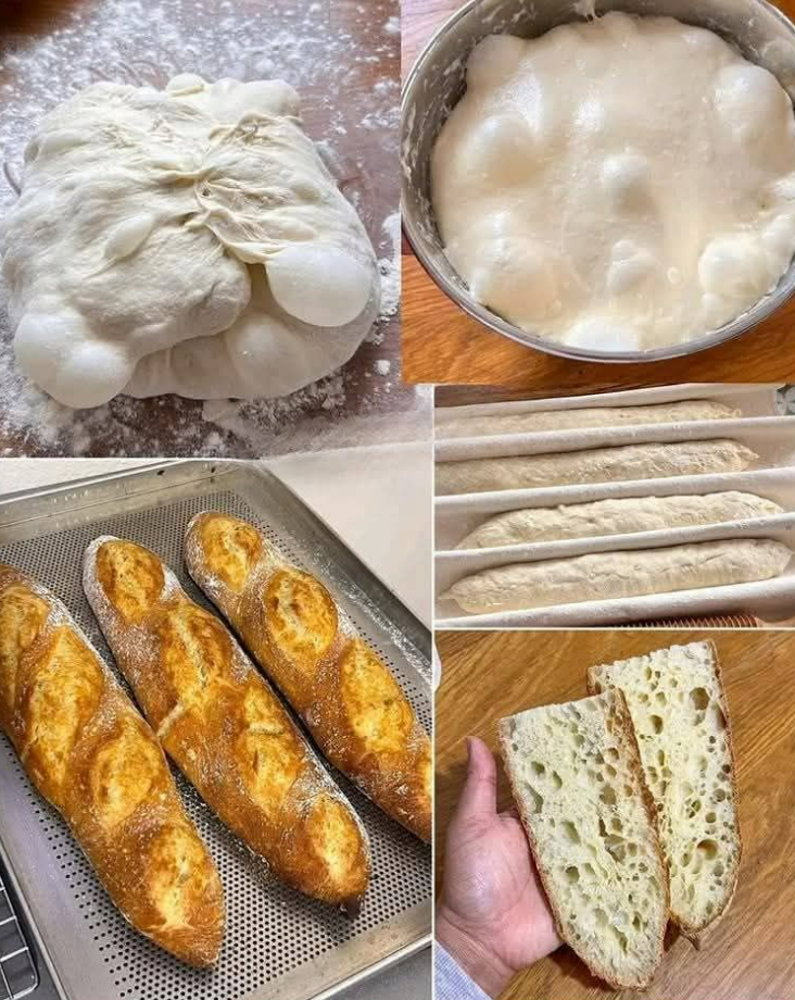 Bagietka wolno fermentująca, jak w piekarni