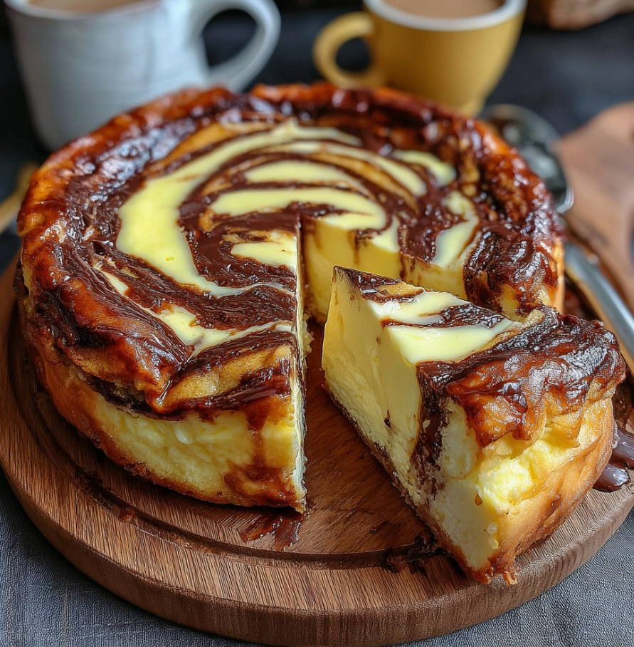 Ciasto marmurkowe z kremem czekoladowo-waniliowym