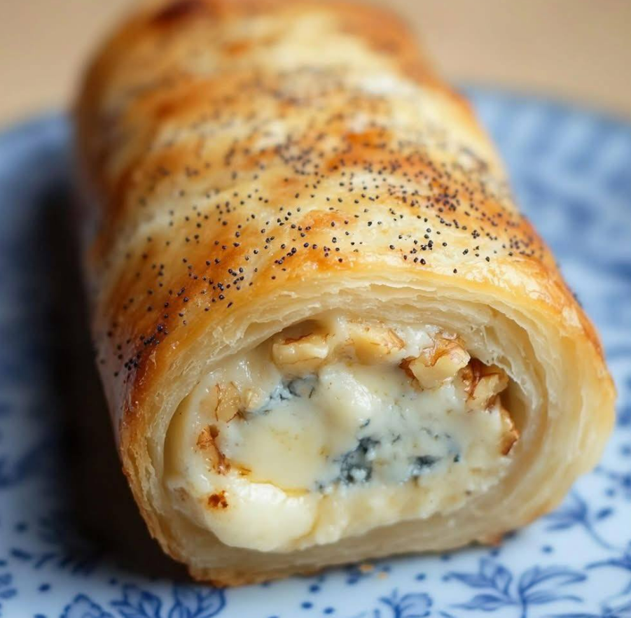 Bułka z serem pleśniowym i orzechami włoskimi