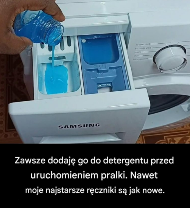 Zanim włączę pralkę, zawsze dodaję to do detergentu. Nawet moje najstarsze ręczniki stają się jak zupełnie nowe.