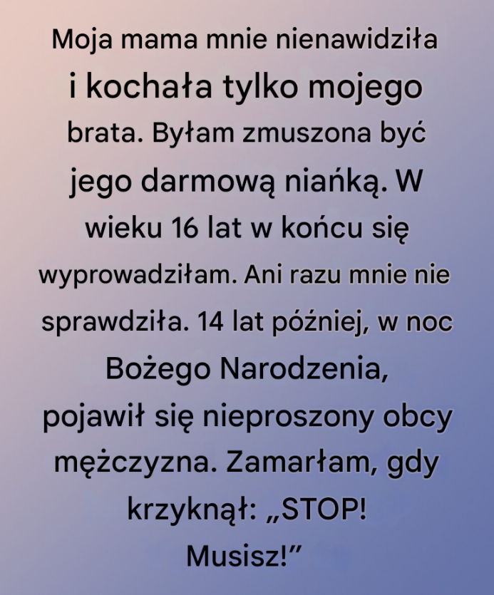 „Wizyta w noc Bożego Narodzenia, która zmieniła bieg wszystkiego”