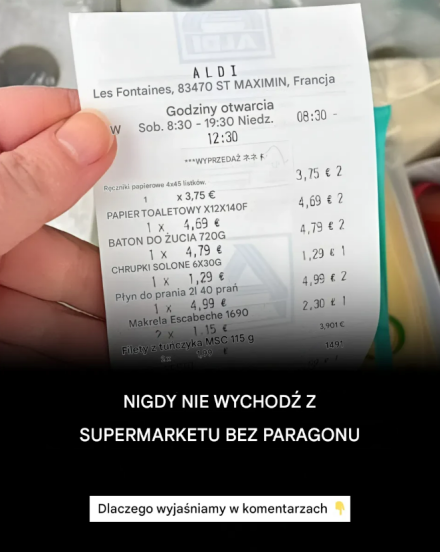 Nigdy nie wychodź z supermarketu bez paragonu: oto dlaczego