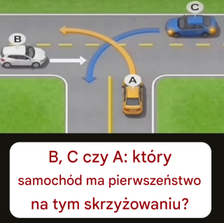 Który pojazd ma pierwszeństwo na tego typu skrzyżowaniu?