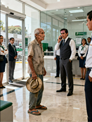 Starszy pan, który zbierał śmieci, był znienawidzony w banku… aż do momentu, gdy po telefonie kierownik zbladł.