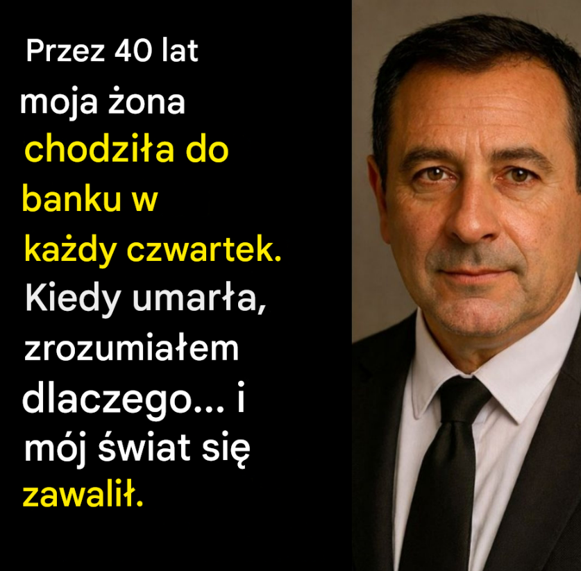 Przez 40 lat moja żona chodziła do banku w każdy czwartek. Po jej śmierci zrozumiałem dlaczego…