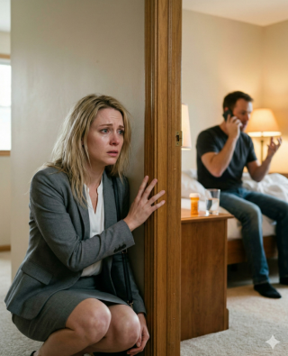 W przerwie obiadowej wymknęłam się do domu, żeby sprawdzić, co z chorym mężem. Starałam się nie wydawać z siebie żadnego dźwięku, ale jego głos niósł się po korytarzu – niski, natarczywy, zupełnie inny niż ten, którym mnie nazywał. Wtedy usłyszałam słowa, które nie pasowały do ​​naszego życia, i ścisnęło mnie w żołądku. Kolana się pode mną ugięły, gdy prawda wskoczyła na swoje miejsce, ostra i brutalna, tuż we własnym domu.