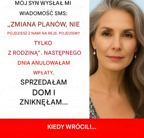 Mój syn napisał mi SMS-a: „Nie pojedziesz z nami na rejs. Jedziemy tylko na rodzinną wycieczkę”. 🤔 😱… Zobacz więcej